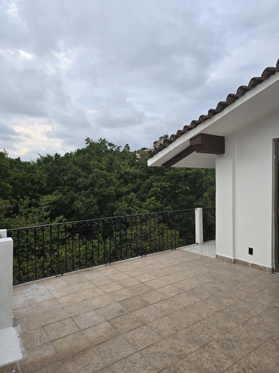 Terraza privada con vista a los árboles
